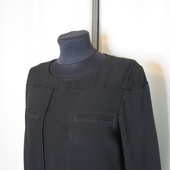 PARTOW Silk Black Long Sleeve Dress Sz 6 - Picture 5 of 7